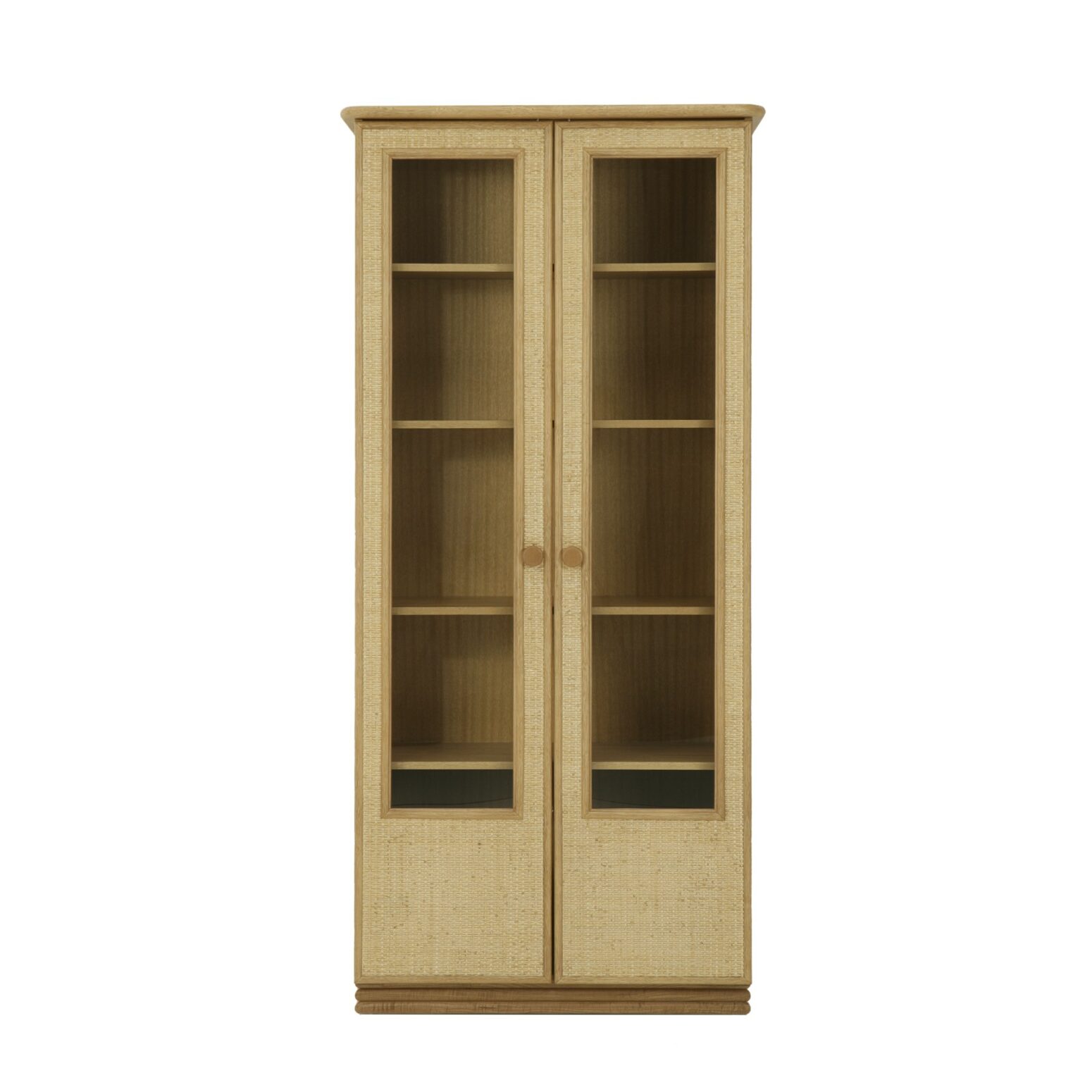 Vitrine armoire en rotin 4 étagères