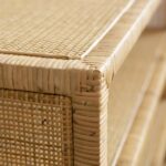 Étagère de salon 3 niveaux en rotin cannage