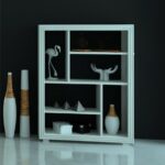 Bibliothèque style contemporain design blanche