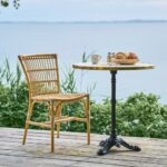 Chaise de table de jardin en alu couleur naturelle avec guéridon