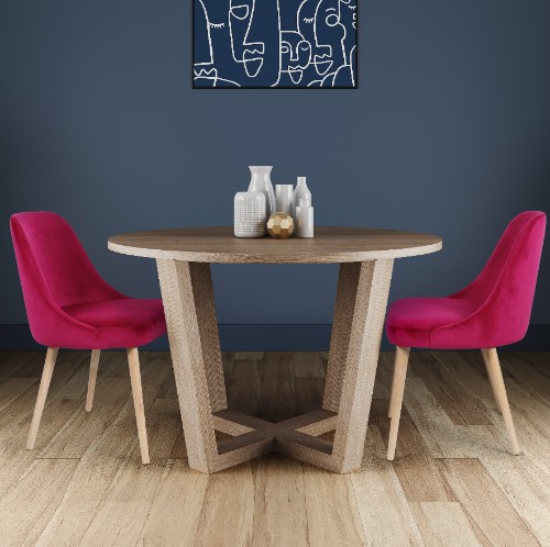 chaises de salle à manger en tissu avec table en bois