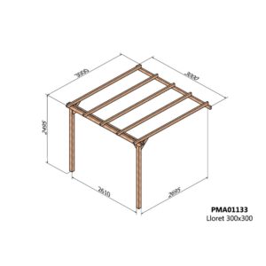 Croquis de la pergola 300x300 Lloret en bois massif