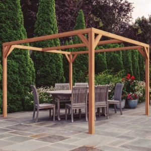 pergola 2.5x2.5 en bois autoportée