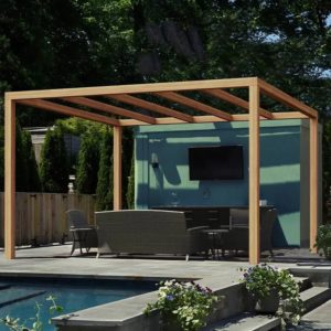 Pergola en bois 3 mètres sur 3 mètres Santander