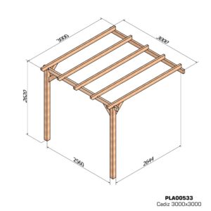 Pergola murale Cadiz en bois lamellé collé