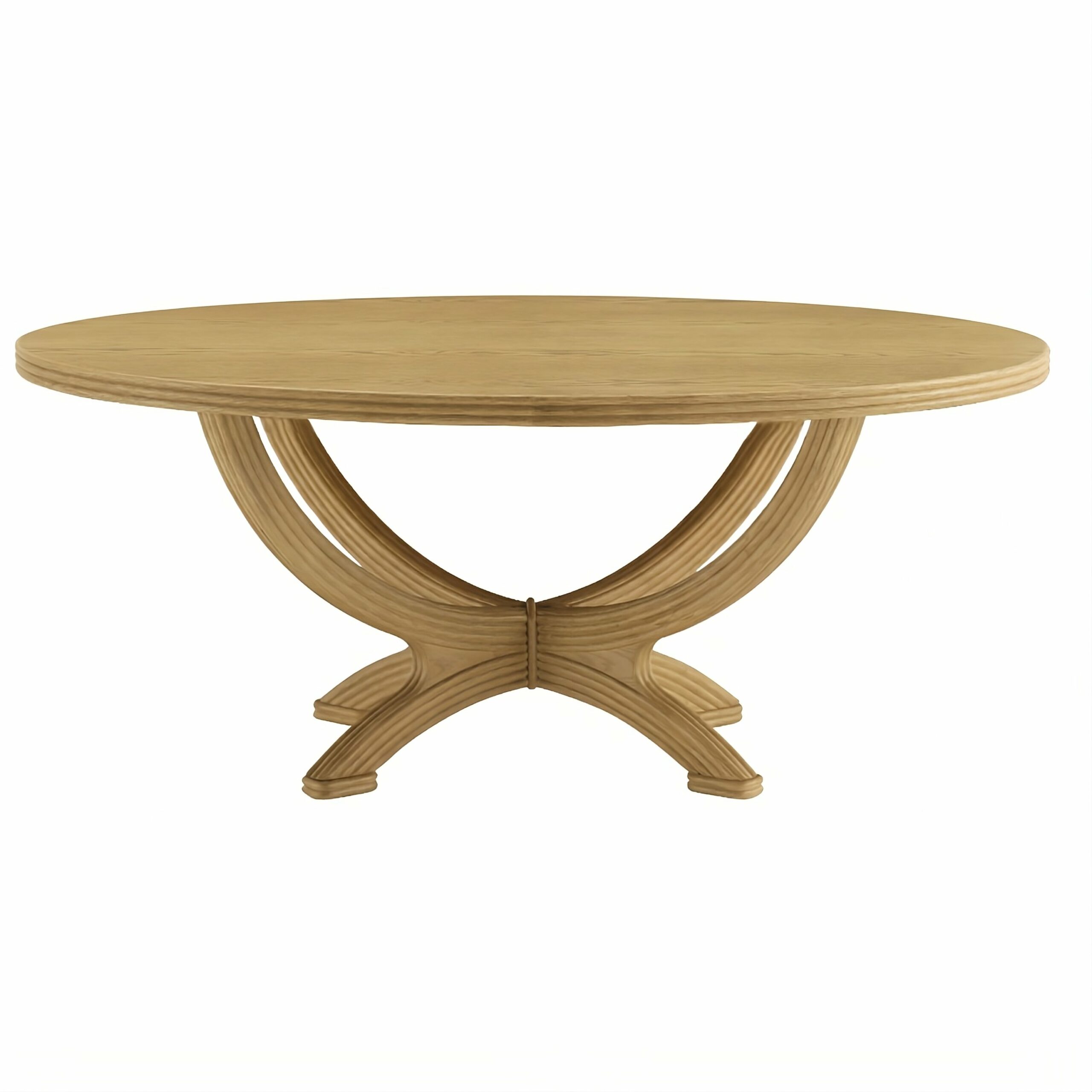 table de repas ovale en rotin design avec plateau bois Table ovale rotin et bois design