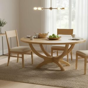 Table design en rotin ovale pour la salle à manger