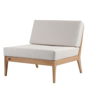 Fauteuil de jardin en teck tissu déperlant