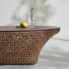 Table basse ovale de salon de jardin 115 cm x 60 cm
