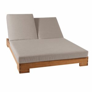 Lit de jardin double en bois massif haut de gamme