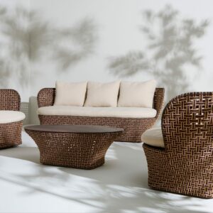 Salon de jardin complet en corde pour le jardin