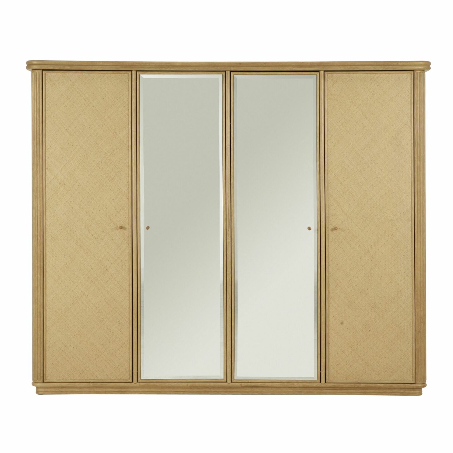 Armoire penderie en rotin et verre 244 cm