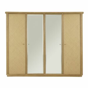 Armoire penderie en rotin et verre 244 cm