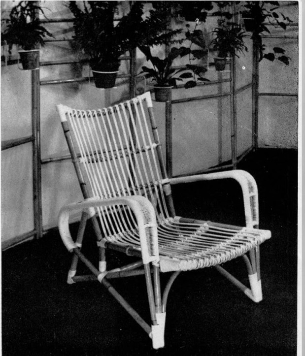 Fauteuil en rotin par Louis Sognot
