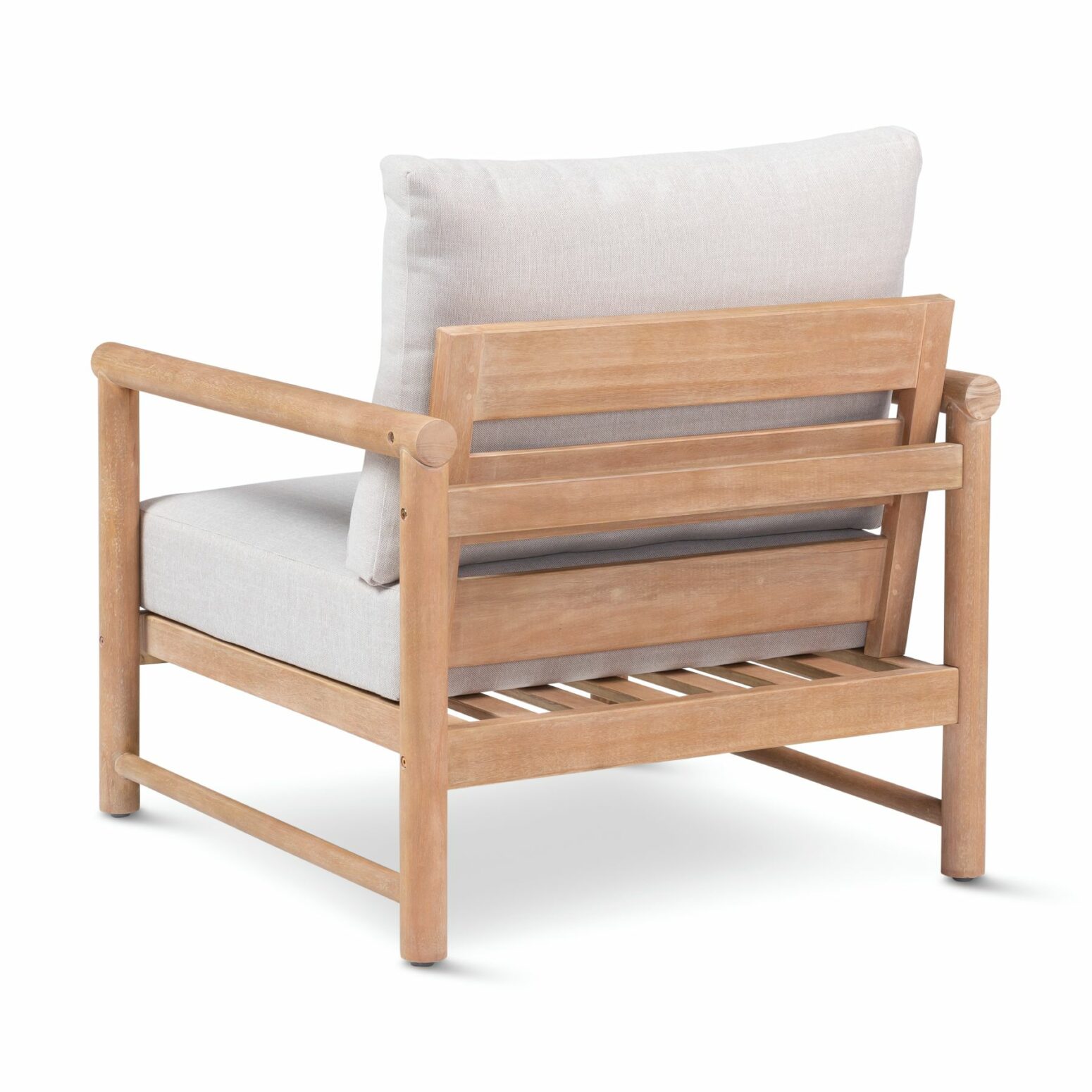 Fauteuil de salon de jardin en bois avec coussins