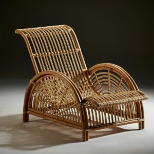 Fauteuil design courbé en rotin naturel