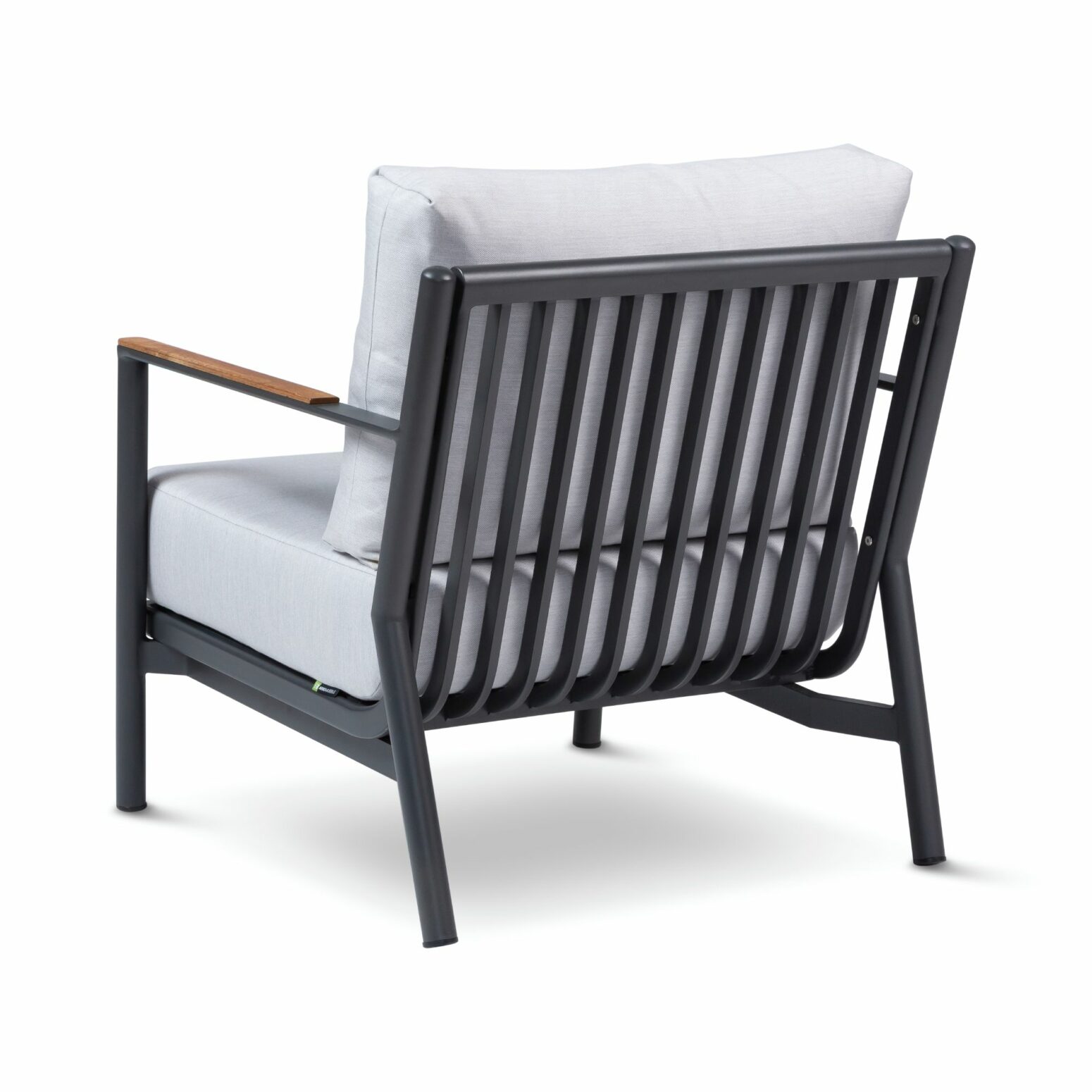 Fauteuil de jardin gris anthracite vu de dos