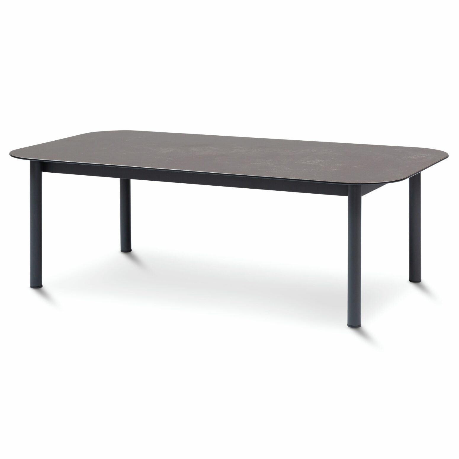 Table basse de jardin rectangulaire en alu gris