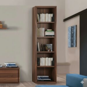 Bibliothèque de salon en noyer design 2m