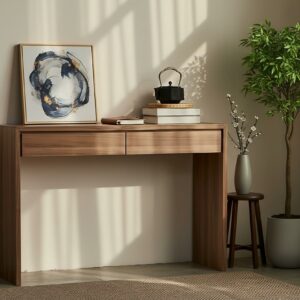 Console d'entrée en noyer design largeur 120 cm