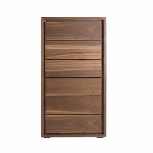 Chiffonnier noyer 6 tiroirs 115 cm