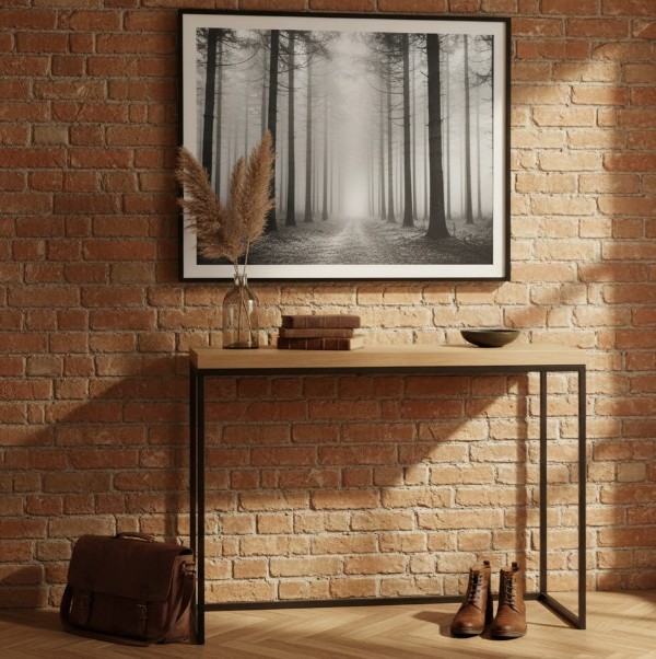 Console bois avec pieds métal style industriel