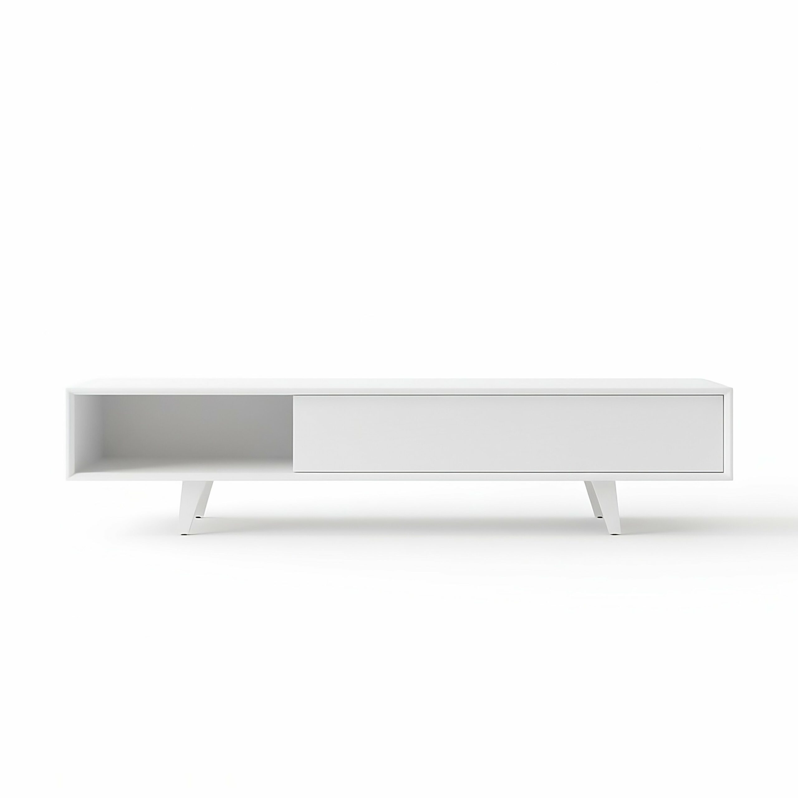 meuble tv scandinave laque blanc 180 cm Meuble tv blanc laqué 180 cm scandinave
