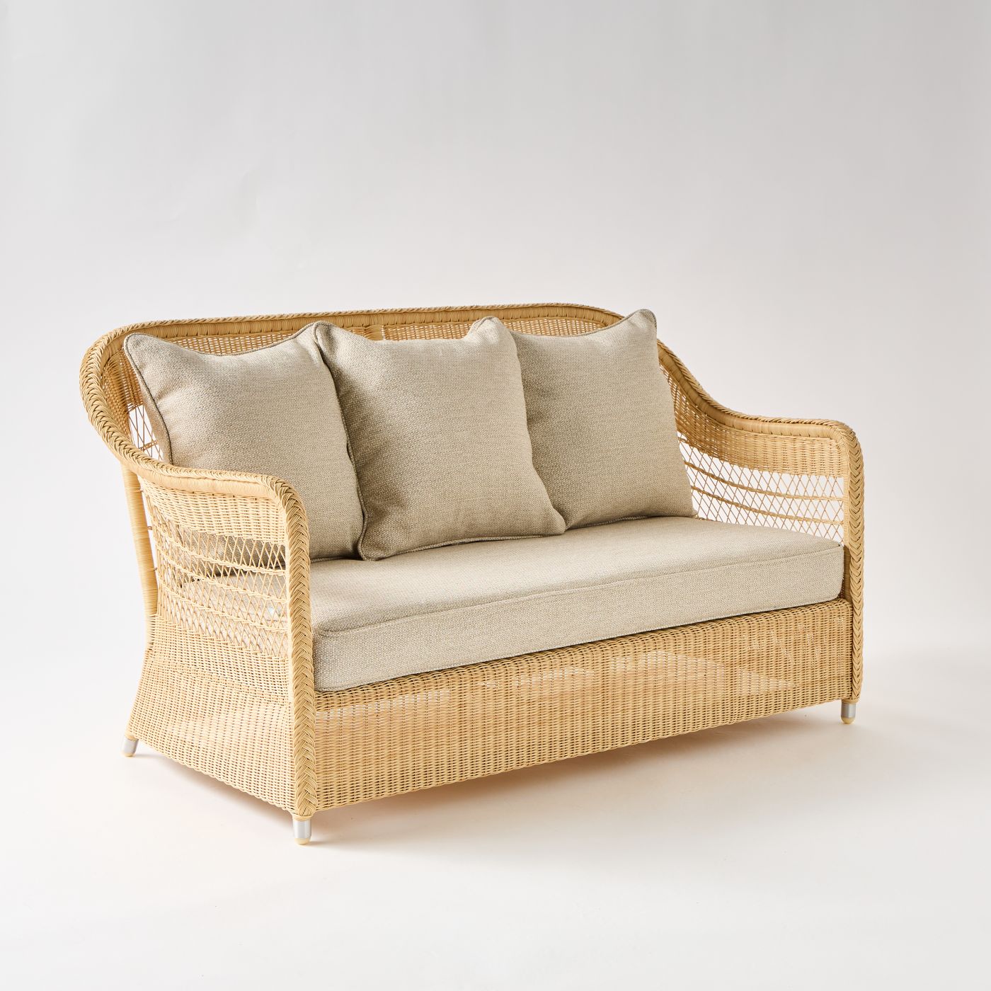 canape 2 places rotin tresse exterieur biarritz Canapé 2 places confortable pour extérieur en résine naturelle