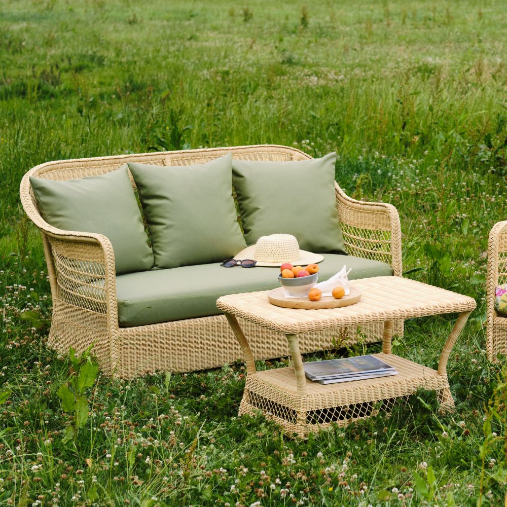 canape de jardin haut de gamme 2 places en resine tressee naturelle Canape de jardin confortable 2 places en résine tressée naturelle