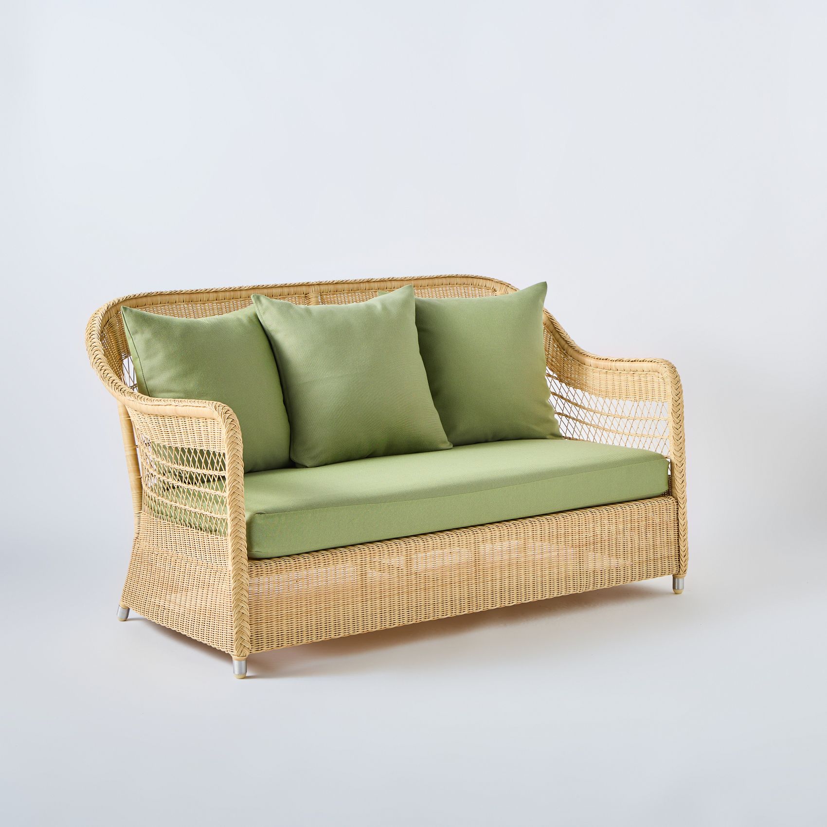 canape de salon de jardin 2 places haut de gamme avec coussins Canapé résine style rotin 2 places Biarritz