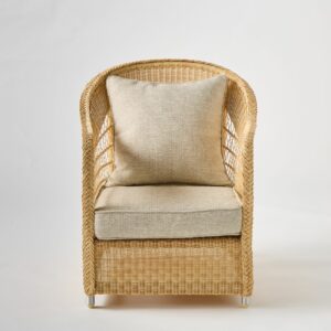 Fauteuil pour salon de jardin confortable avec coussins rotin synthétique naturel