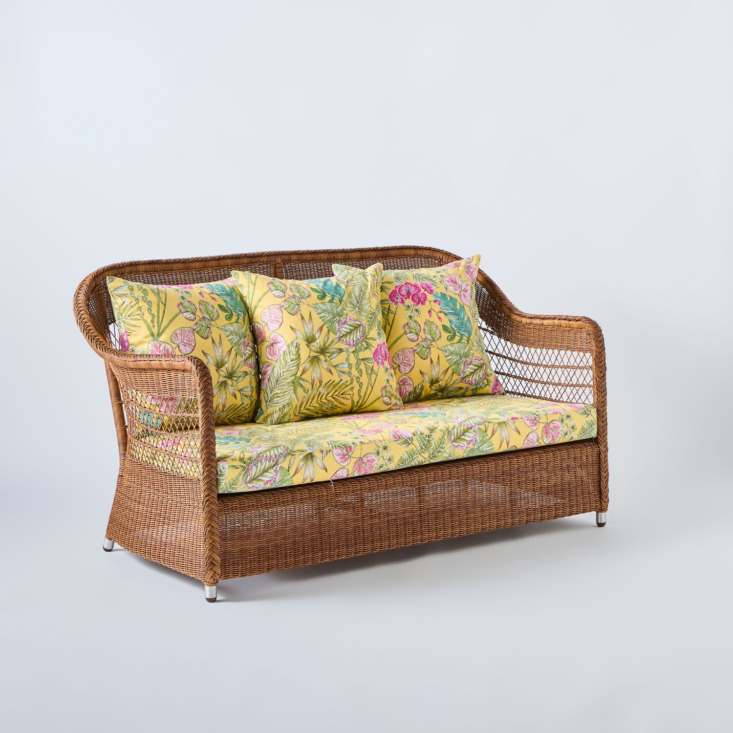 canape 2 places pour le jardin en rotin tresse biarritz Canapé Biarritz 2 personnes en résine tressée marron