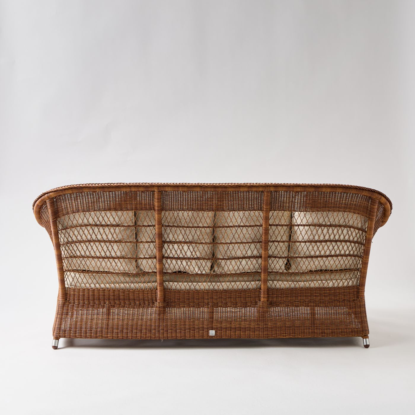 canape 3 places pour exterieur avec coussins gris Canapé extérieur 3 places en rotin tressé marron