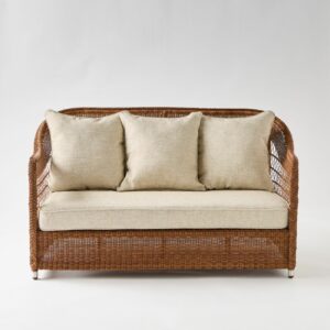 Canapé d'extérieur 2 places couleur châtaigne