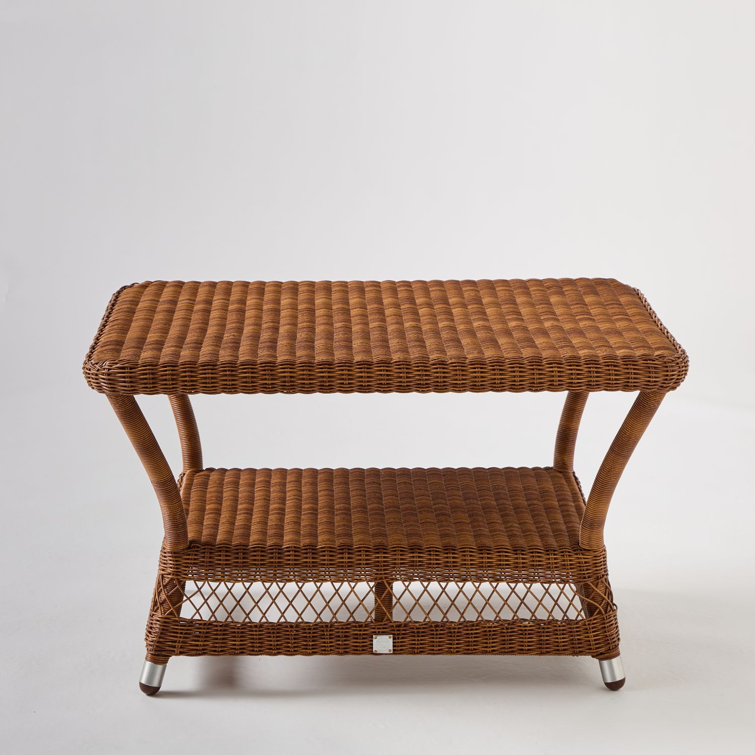 table de salon de jardin rectangle en resine chataigne biarritz Table basse de salon de jardin rectangle Biarritz