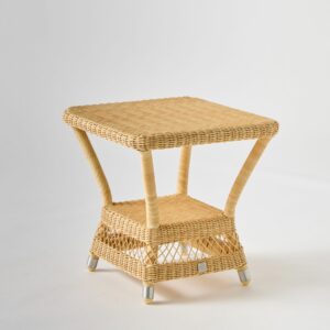 Table appoint de jardin carrée en aluminium et résine