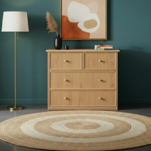 Commode en frêne naturel 4 tiroirs 107 cm