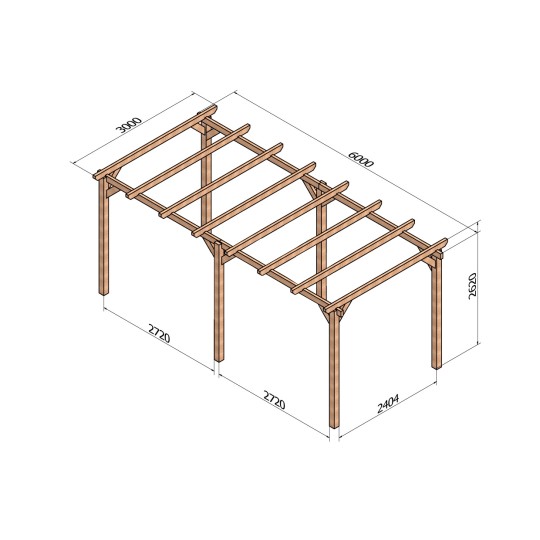 pergola bois lamelle colle villeurbanne 6mx3m Plan pergola bois 6x3 Villeurbanne