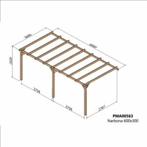 Pergola murale 6x3 Narbonne