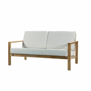 Canapé de jardin en teck Divano avec coussin lin