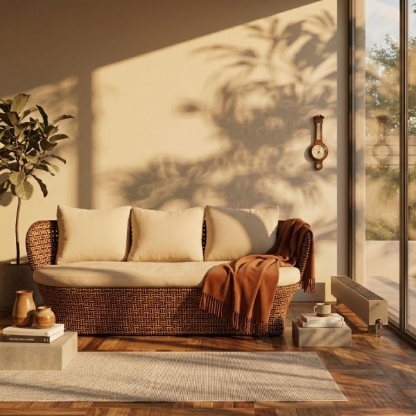 Canapé de veranda en corde tressée 3 places