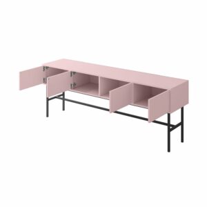 Grande console 180 cm pieds métal avec 4 portes
