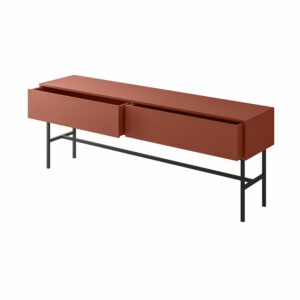 Grande console 2 tiroirs largeur 180 cm pieds métal