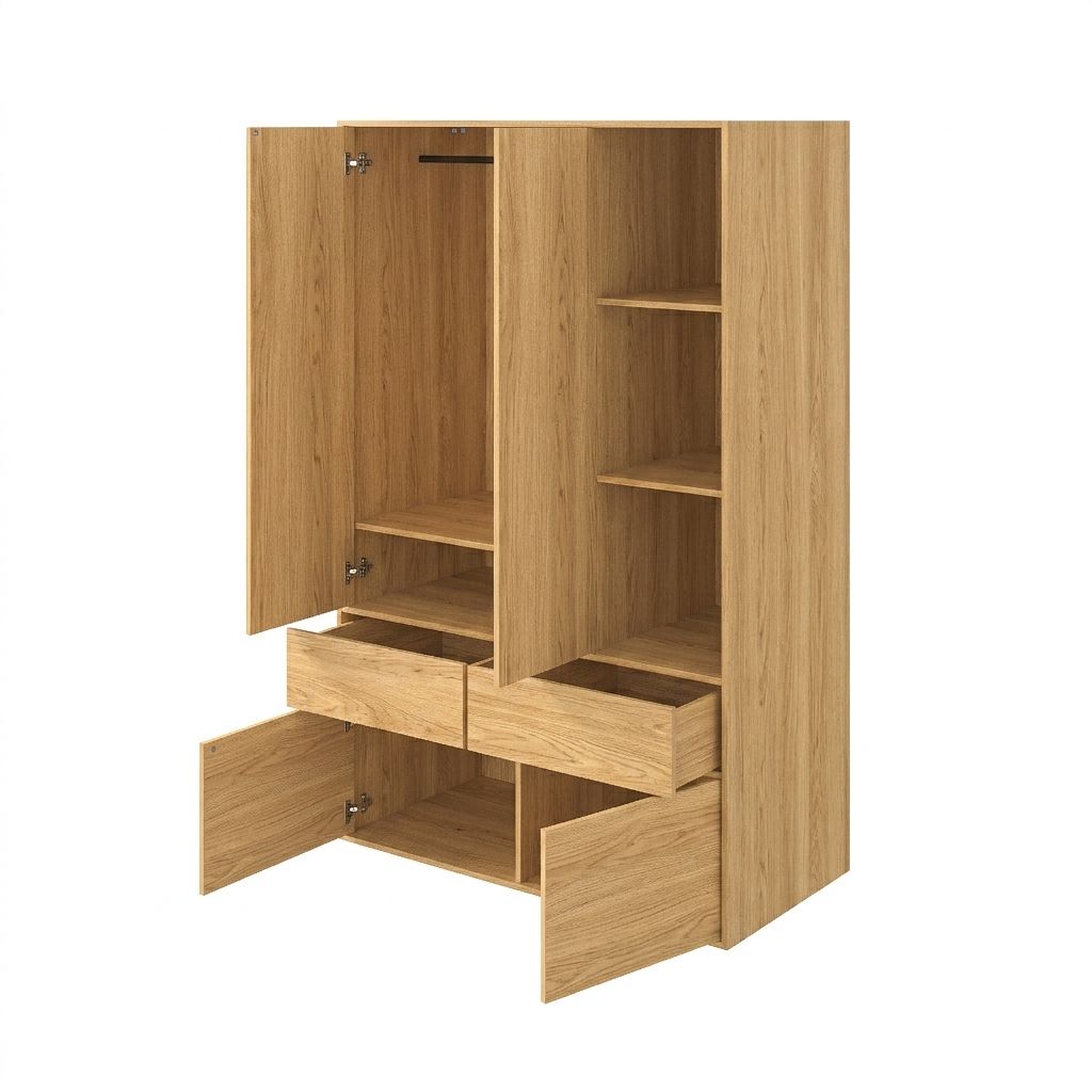 armoire penderie 120 cm avec portes et niches