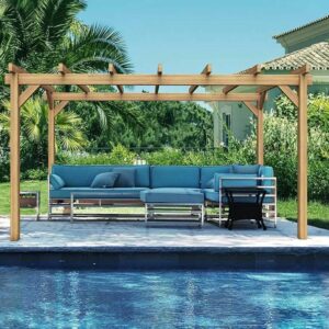 Pergola bois lamellé collé 6x3 Grenoble