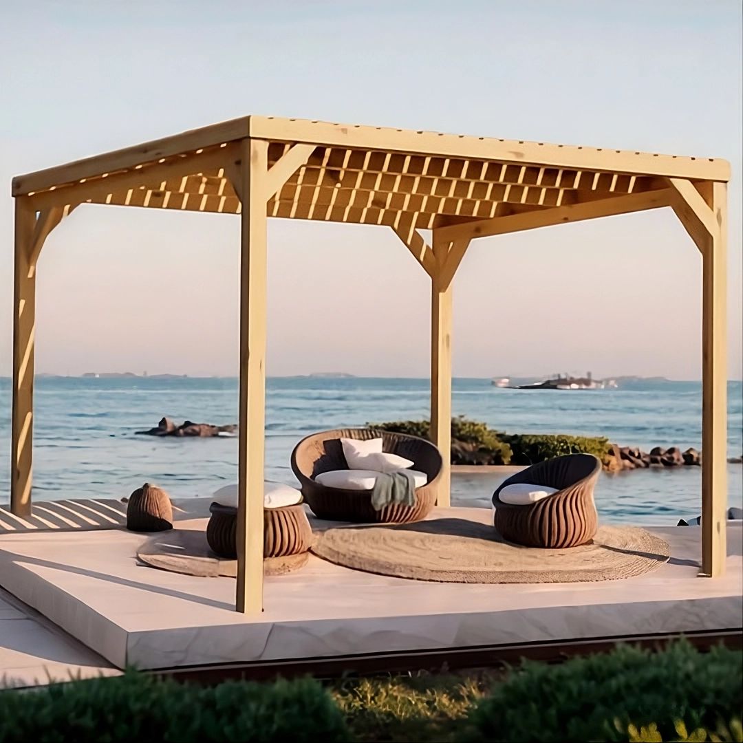 pergola bois autoportante 3x3 avec toit toulouse Pergola bois autoportée 3 m x 3 m avec toit Toulouse