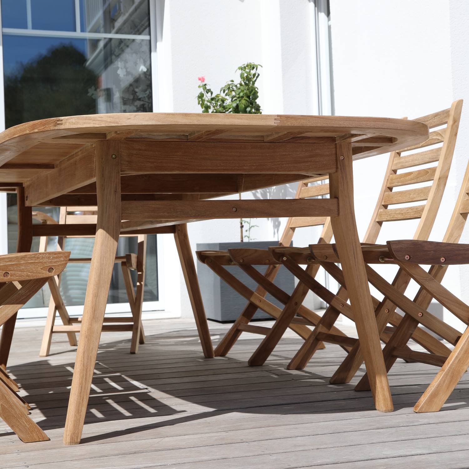table exterieur en teck ovale niagara