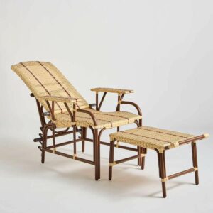 Chaise longue jardin en résine dossier inclinable