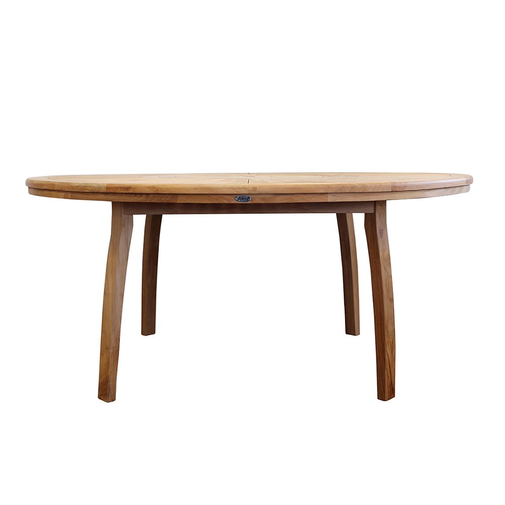 table de jardin ronde en teck plateau tournant Table haut de gamme ronde en teck grade A