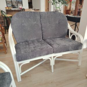 Canapé pour intérieur en rotin blanc en promotion